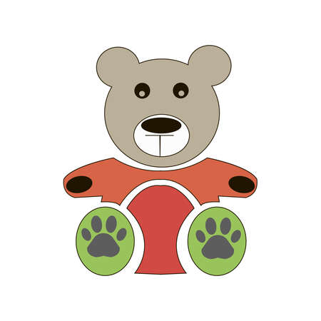 Vector teddy bear icon, flat design. bear dollのイラスト素材