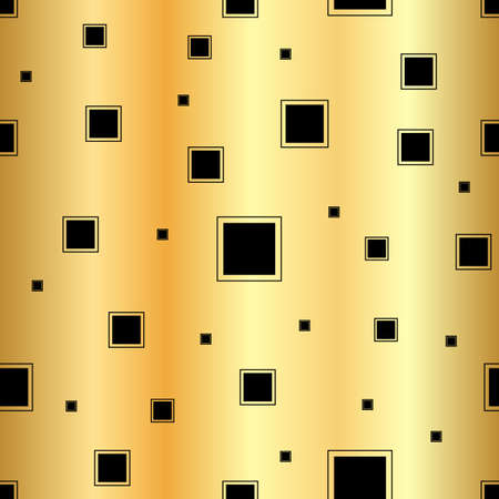 Seamless Squares Pattern. Abstract vector gold backgroundのイラスト素材