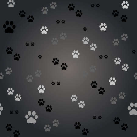 Paw print seamless. Traces of Cat Textile Pattern.  seamlessの写真素材