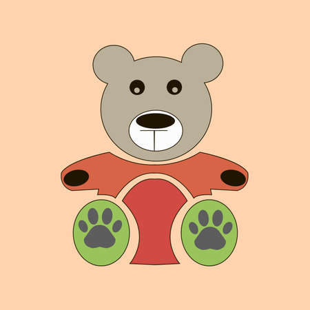 Vector teddy bear icon, flat design. bear dollvのイラスト素材