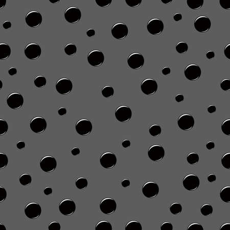 Black circle seamless pattern. Abstract black geometric modern background. Vector illustration. Art deco style.のイラスト素材