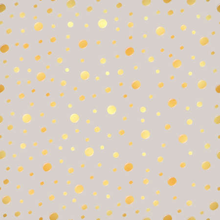 Classic dotted seamless gold pattern, polka dot ornate.のイラスト素材