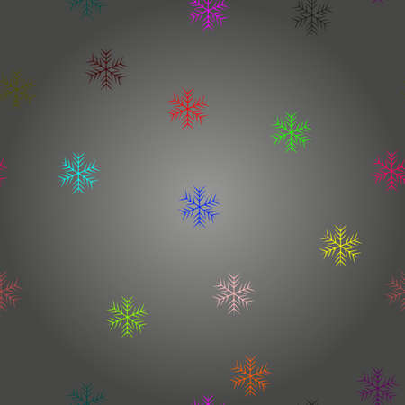 Winter seamless colorful snowflakes pattern.のイラスト素材