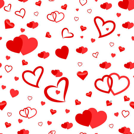 Heart Love Seamless Pattern Background. Vector romantic hearts seamless cartoon pattern backgroundのイラスト素材