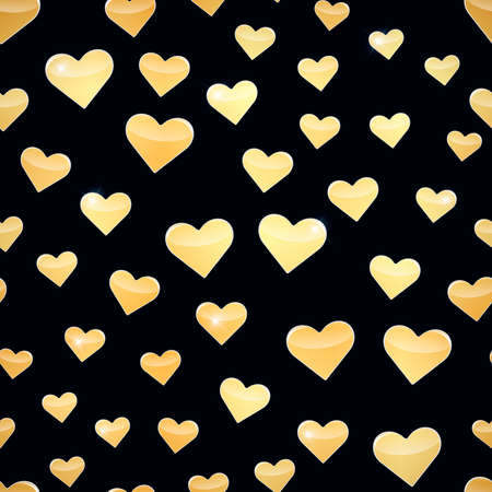 Seamless pattern with golden hearts. Vector illustration. eps 10のイラスト素材
