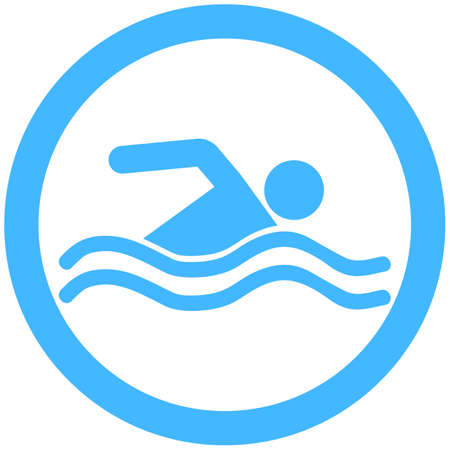 Blue Swimming area signs vector illustration.のイラスト素材