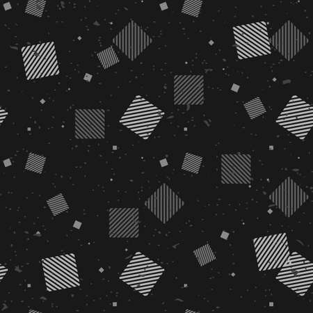 Seamless Squares Pattern in black and white abstract squares.