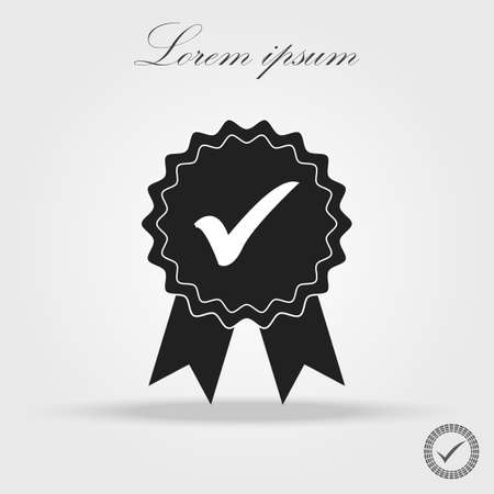 Approved or certified medal icon in a flat design.のイラスト素材