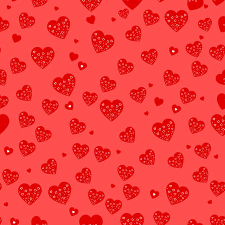 Seamless vector texture with hearts. Can create the wallpaper with this pattern and color of elements can be changed as you want.のイラスト素材