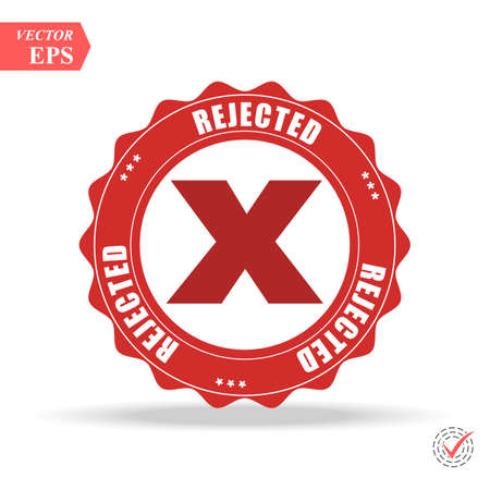 Rejected stamp. red round grunge vintage rejected sign   Vector illustration.のイラスト素材