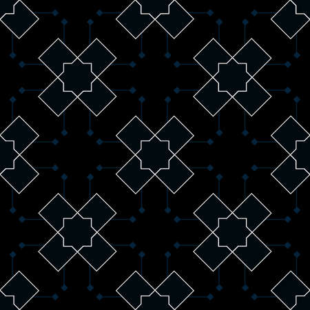 Abstract geometric pattern with lines, rhombuses A seamless vector background. Blue-black and gold...