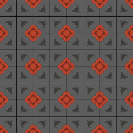 Vintage tiles intricate details for a decorative look. Seamless retro vector. Ceramic paint floor, ornament Collection Patchwork Pattern Colorful Painted tin Illustration background Pattern.eps 10のイラスト素材