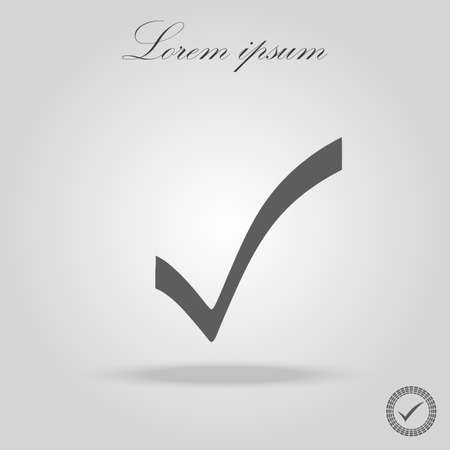 Black check mark icon. Tick symbol in black color, vector illustration.のイラスト素材