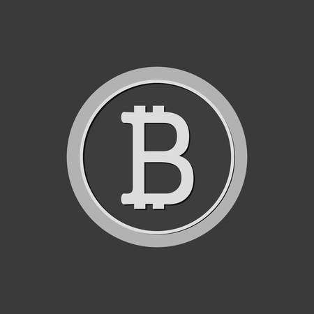 White bitcoin sign icon on black background. Crypto currency symbol and coin image for using in web projects or mobile applications.のイラスト素材