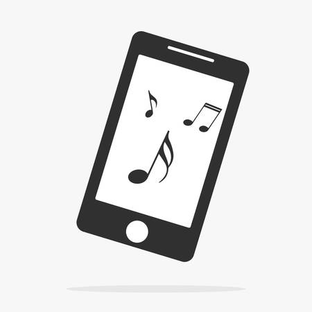 Smartphone with music icon illustration isolated vector sign symbolのイラスト素材