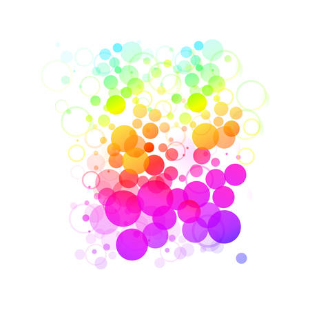 Watercolor colorful bubbles. Circles seamless pattern. Colorful round shapes abstract background. Vector illustration.のイラスト素材