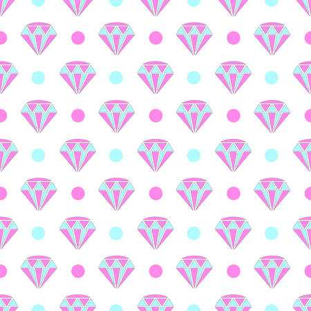 Seamless pattern of diamonds and dots. Vector abstract grunge illustration.のイラスト素材