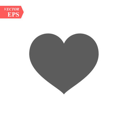 Heart vector icon. Love symbol. Valentine s Day sign. Love icon isolated on white background. Black heart emblem in flat style for graphic and web design, logo.のイラスト素材
