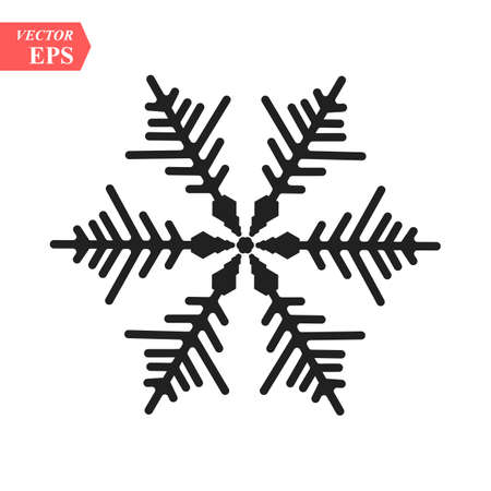 Snowflake icon. Flat vector illustration in black on white background. EPS 10のイラスト素材