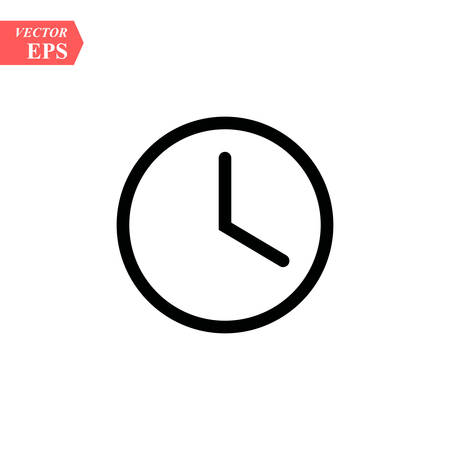 Clock icon in trendy flat style isolated on background. Clock icon page symbol for your web site design Clock icon logo, app, UI. Clock icon Vector illustration, EPS 10.のイラスト素材