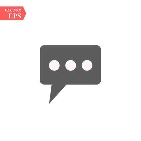 Chat Bubble, Dialog Box Isolated Flat Web Mobile Icon, Vector Sign Symbol Button Element Silhouette eps10のイラスト素材