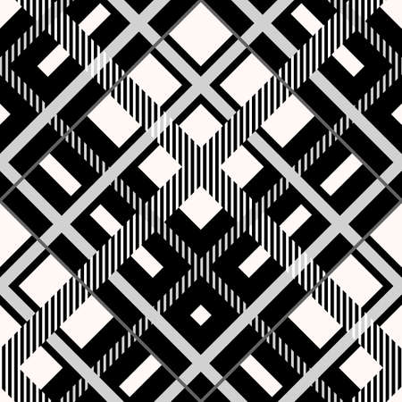 Menzies tartan black kilt fabric texture seamless pattern .Vector illustration. EPS 10. No transparency. No gradients.のイラスト素材
