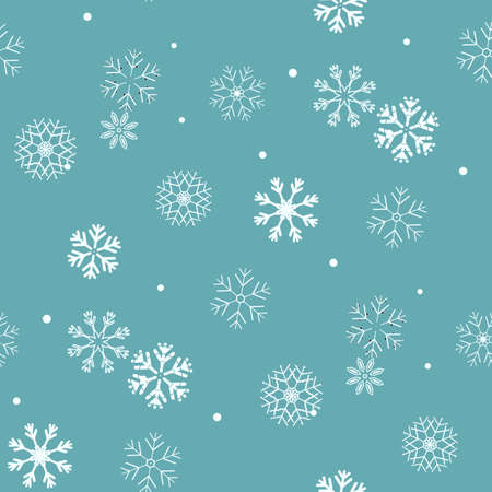 Snow pattern. Vector seamless pattern with snowflakes. Festive Christmas and New Year background. Winter illustration eps10のイラスト素材