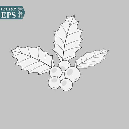White Holly berry Christmas icon . Vector illustration eps 10のイラスト素材