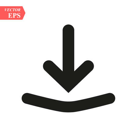 Download icon, Download icon vector, in trendy flat style isolated on white background. Download icon image, Download icon illustration eps10のイラスト素材