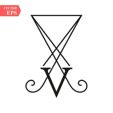 LUCIFER Light-bringing , sigil of Lucifer symbol on white background eps 10のイラスト素材