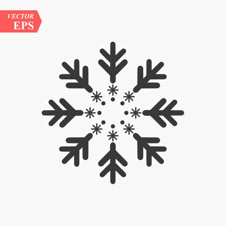 Snowflake icon. Christmas and winter theme. Simple flat black illustration on white background. eps10のイラスト素材