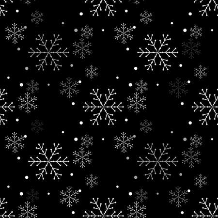 Snowflake simple seamless pattern. Abstract wallpaper, wrapping decoration. Symbol of winter, Merry Christmas holiday, Happy New Year celebration Vector illustration. eps10のイラスト素材