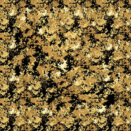 Black gold grunge texture seamless pattern. Patina scratch golden elements. Stylish modern background decoration. Vector illustration eps10のイラスト素材