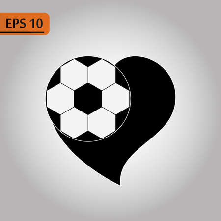 stylized soccer ball or football wrapped in the bottom of a heart. eps10のイラスト素材
