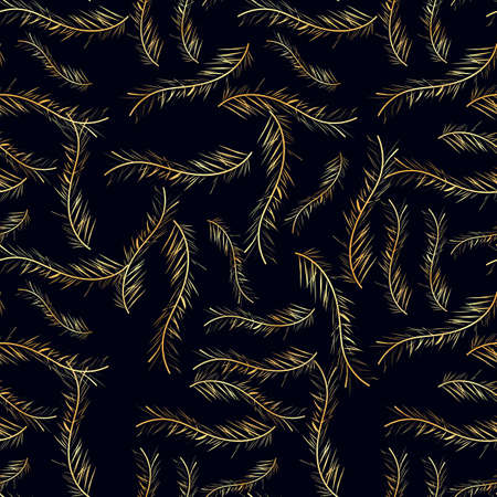 Seamless background pattern with abstract golden feathers. Vector illuctration. eps 10のイラスト素材