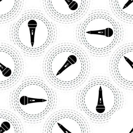 microphone seamless pattern on white background. eps 10のイラスト素材