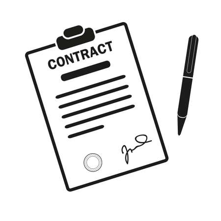 Signing contract icon. Report, letter, will. Deal concept. Can be used for topics like business, education, correspondence eps10のイラスト素材