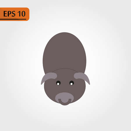 Gray pig cartoon icon on white background.のイラスト素材