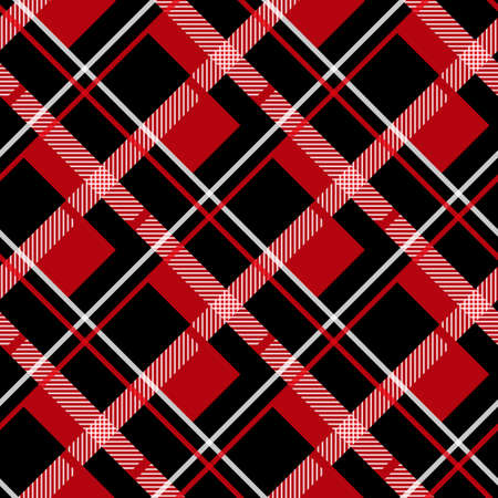 Red and Black Lumberjack plaid seamless pattern illustration eps 10のイラスト素材