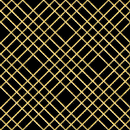 Abstract bkack and gold seamless pattern. Vector art deco fashion background, gold line background eps10のイラスト素材