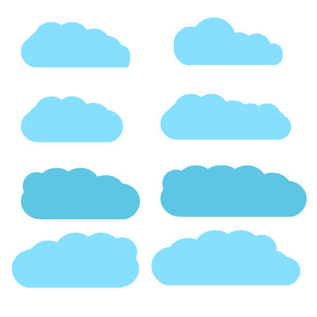 Clouds set isolated on white background. Collection of clouds for web site, poster, placard and wallpaper. Creative modern concept. Clouds vector illustration eps10のイラスト素材