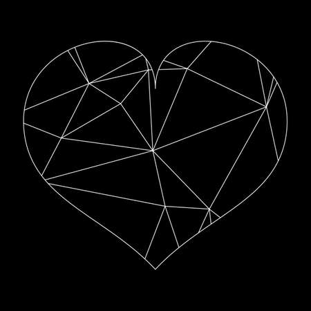 Abstract geometric heart of lines and dot, polygonal shape. Valentine s day background eps 10のイラスト素材