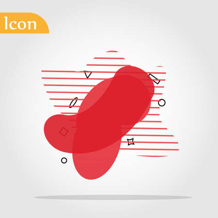 Red flat style abstract vector banner isolated. Modern geometric liquid form. Modern template. Template for the design for logo, flyer, presentation etc. Vector illustrationのイラスト素材