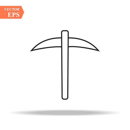 Pick line icon vector pickax flat sign symbols logo illustration isolated on white background. Concept object design for Lumberjack.のイラスト素材
