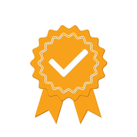 Approved or Certified Medal Icon. illustration. Rasterized copy.の写真素材