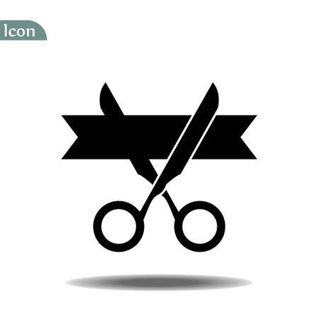 grand opening Glyph icon. Simple sign illustration. grand opening symbol design.のイラスト素材