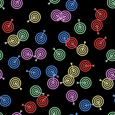 Color random seamless pattern Target aim icon, cross aim signのイラスト素材