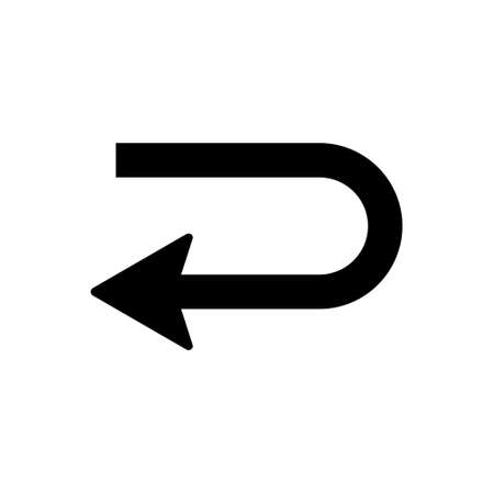 Return icon vector isolated on white background, logo concept of Return sign on transparent background, filled black symbolのイラスト素材