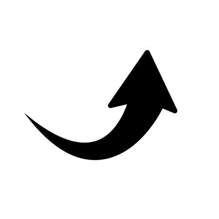 Right Arrow Curved vector icon isolated on transparent backgroundのイラスト素材