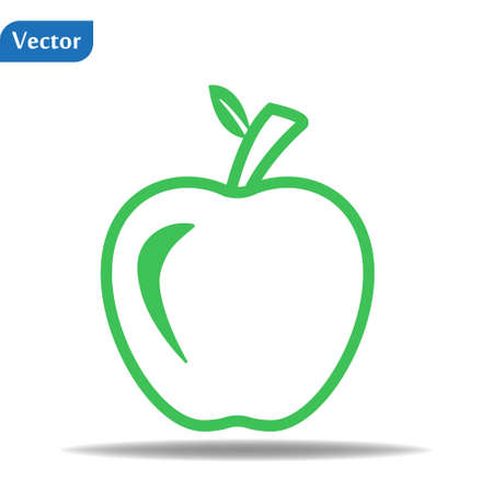 Apple vector icon. Apple fruit illustration icon.のイラスト素材